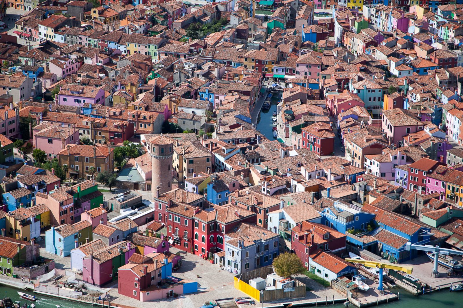 Brightly painted houses in Burano, Italy