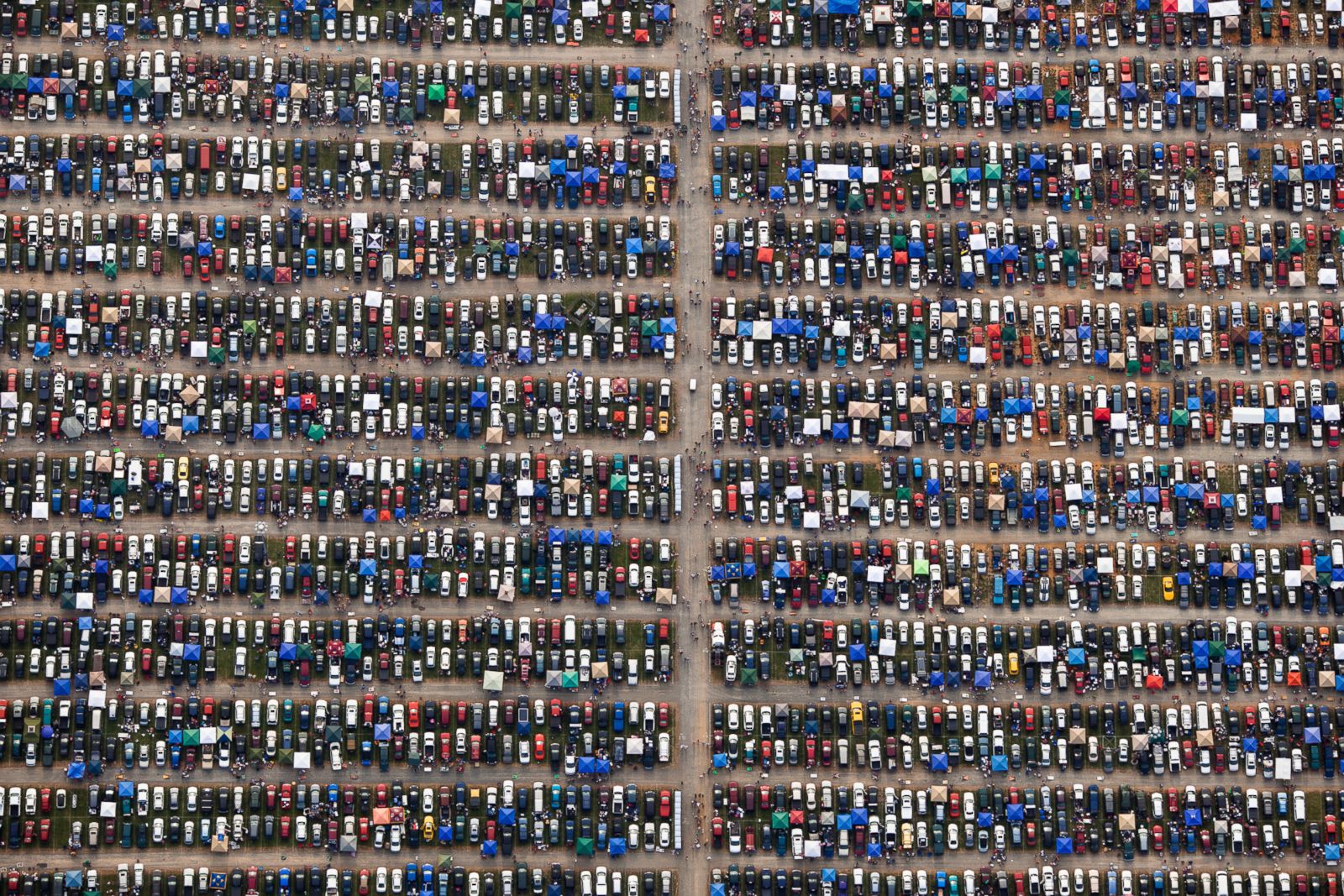 Cars parked at a Nascar event in Richmond, Virginia