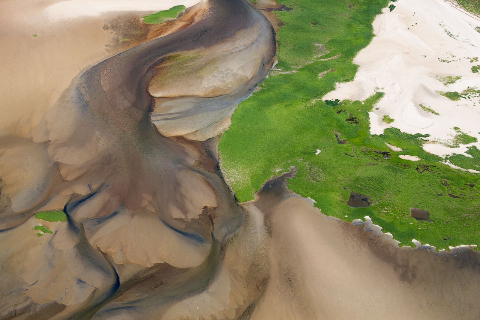 Estuarine sand plumes, Wellfleet, Massachussetts