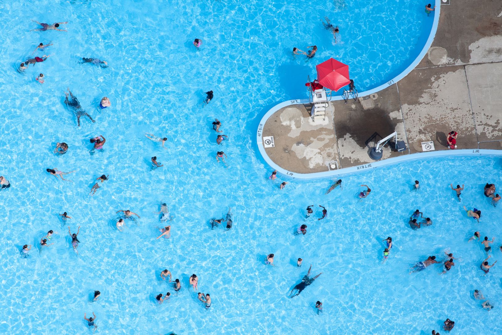 People swimming in a pool in Cambridge, Massachussets