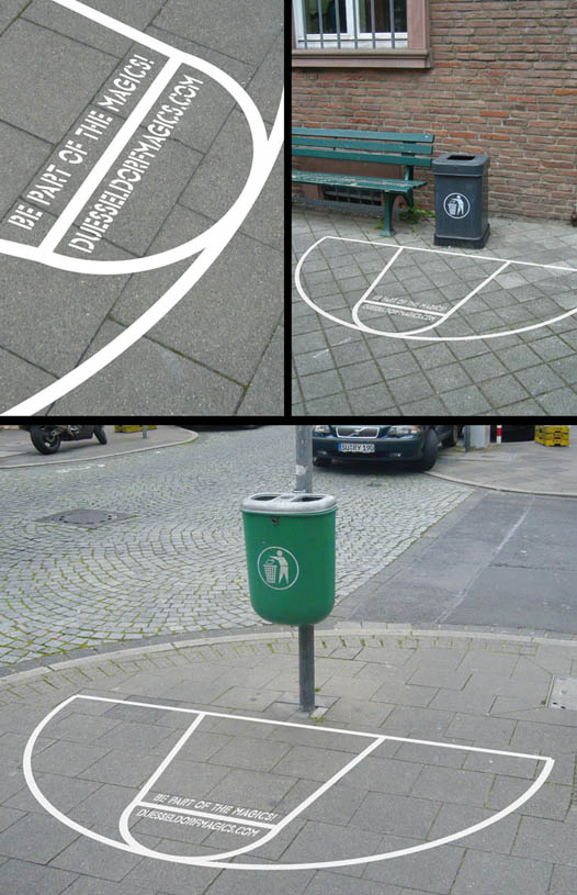 basketball-court-sticker-placed-around-garbage-cans-to-make-throwing-out-litter-a-game