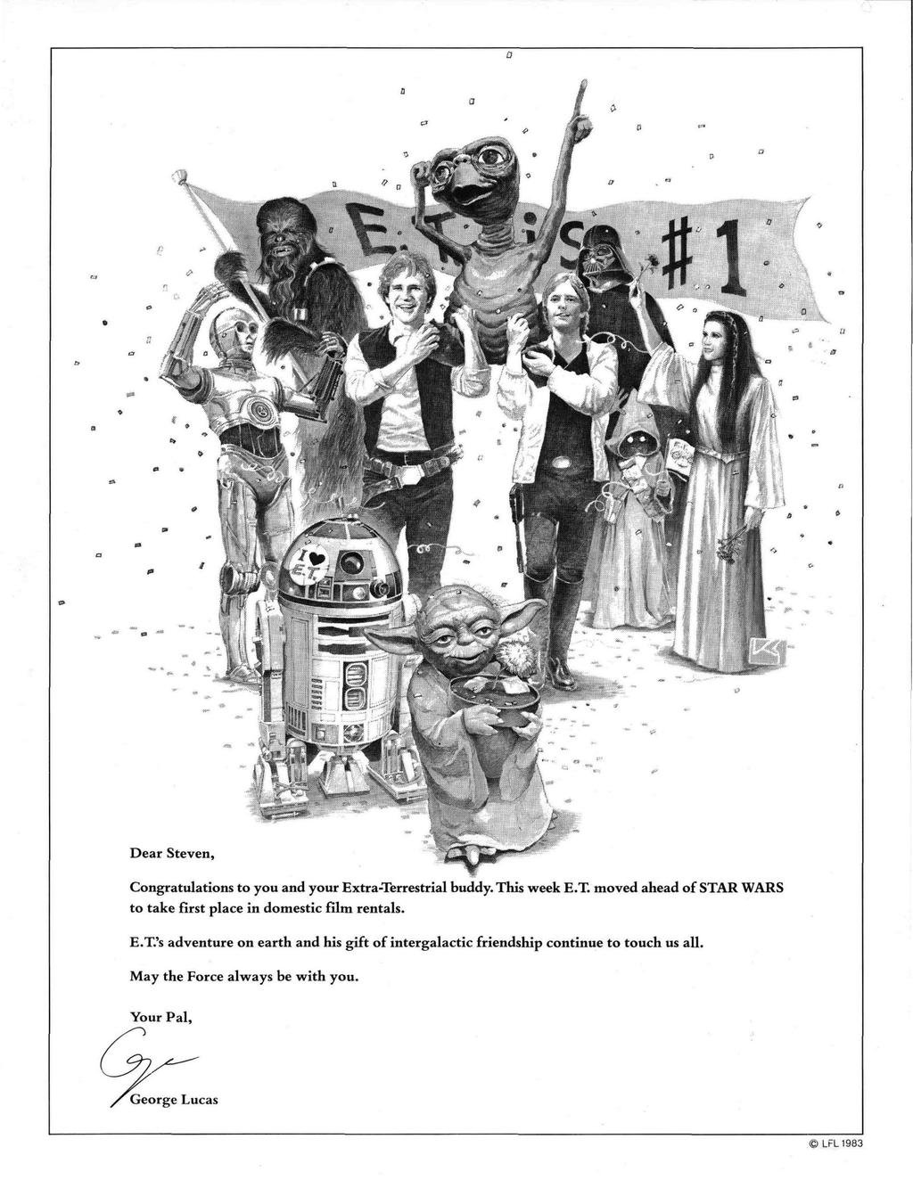 George Lucas' Ad Congratulating Steven Spielberg For E.T. The Extra-Terrestrial