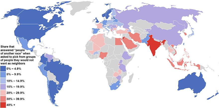 Greatest And Lowest Racial Tolerance By Country