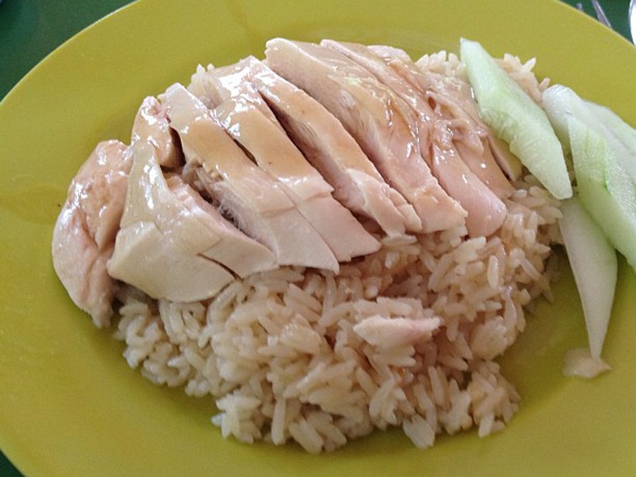 Hainanese chicken rice from Tian Tian street stall in Singapore