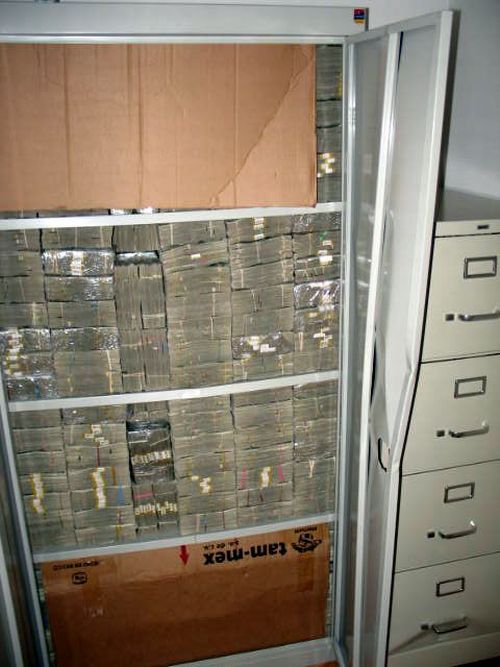 Mexican Drug Lord Home - Stacks of cash were found in every nook and cranny