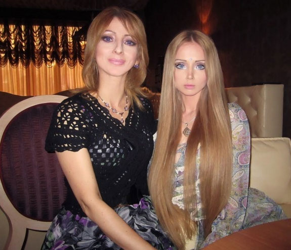 Real-Life Barbie Valeria Lukyanova With Her Mother