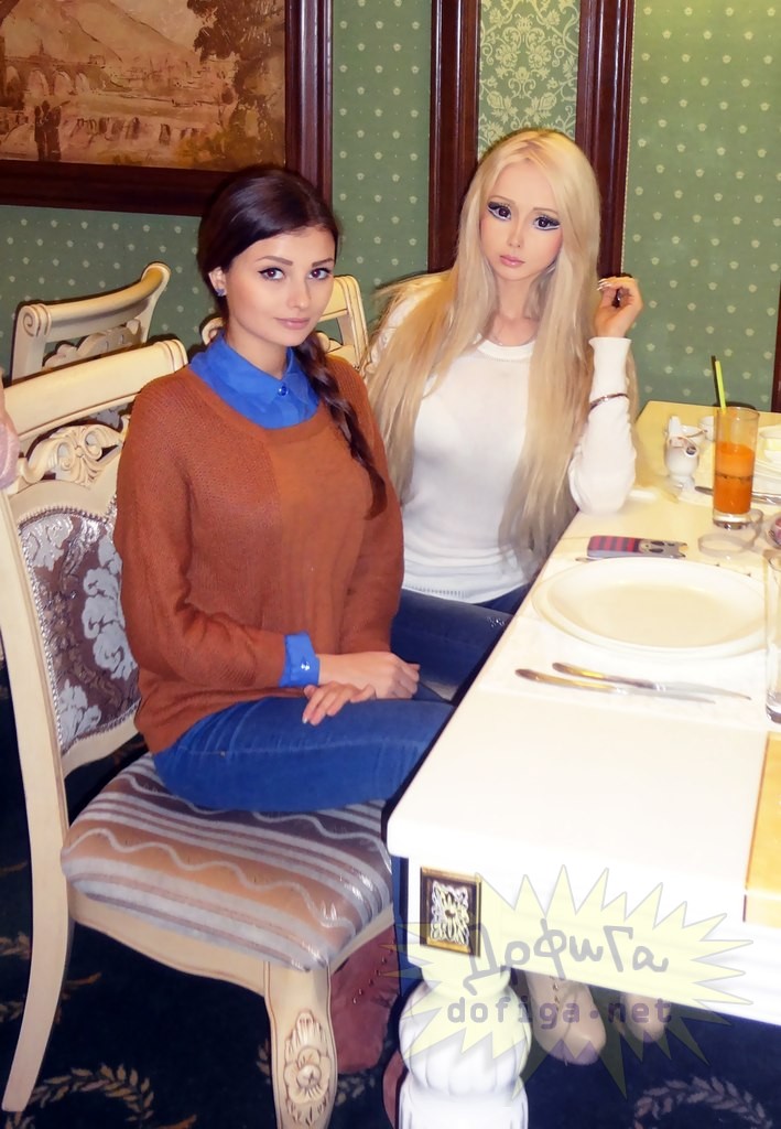 Real-Life Barbie Valeria Lukyanova With Her Sister