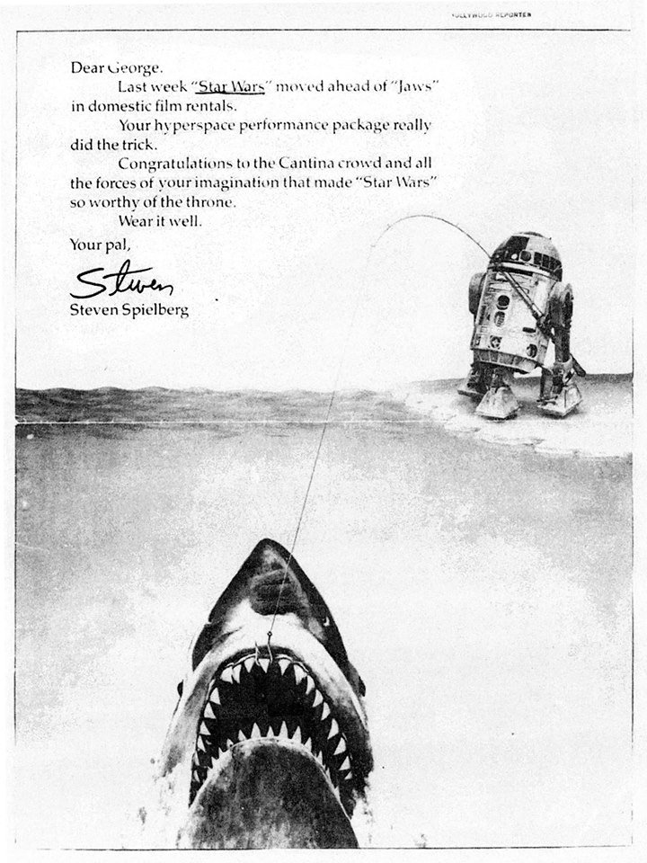 Steven Spielberg's Ad Congratulating George Lucas For Star Wars