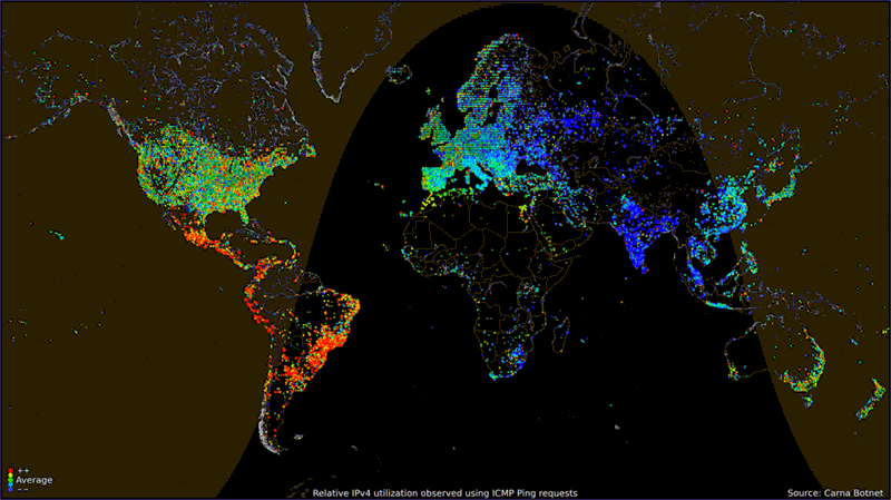 Worldwide Internet Usage Based On Time Of Day