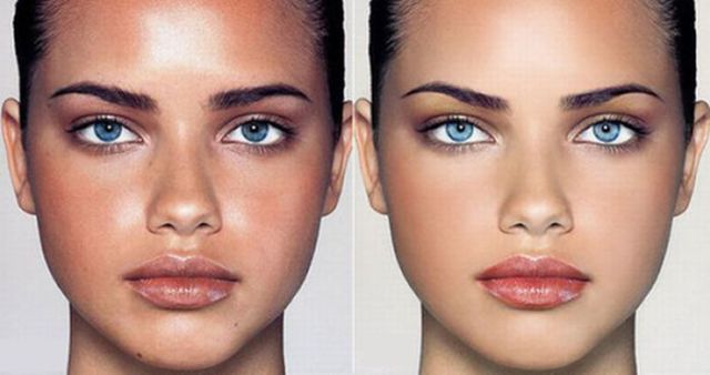 Adriana Lima Before & After Photoshop