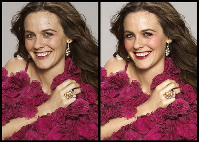 Alicia Silverstone Before & After Photoshop