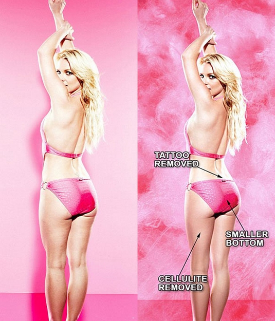 Britney Spears Before & After Photoshop 2