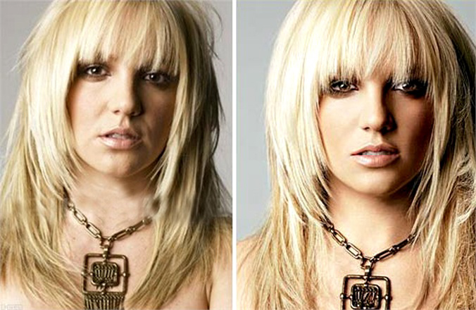 Britney Spears Before & After Photoshop