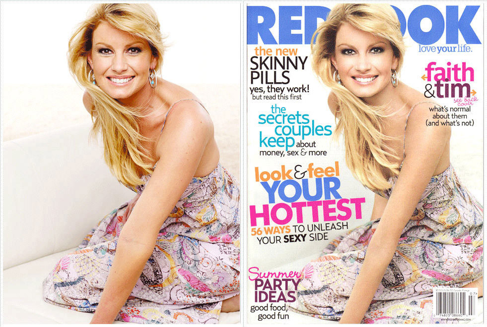 Faith Hill Before & After Photoshop
