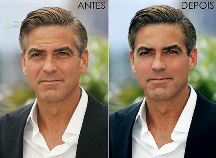 George Clooney Before & After Photoshop