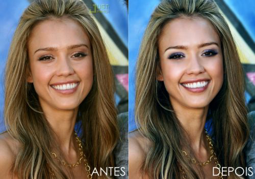 Jessica Alba Before & After Photoshop