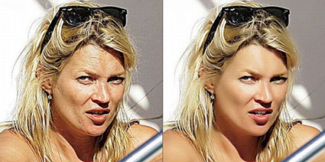 Kate Moss Before & After Photoshop