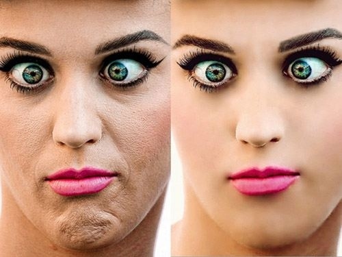 Katy Perry Before & After Photoshop