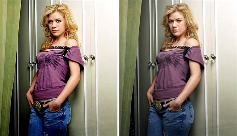 Kelly Clarkson Before & After Photoshop