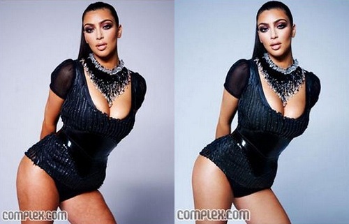 Kim Kardashian Before & After Photoshop