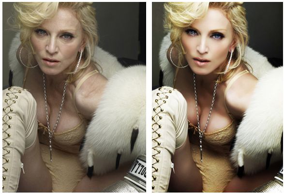 Madonna Before & After Photoshop 2