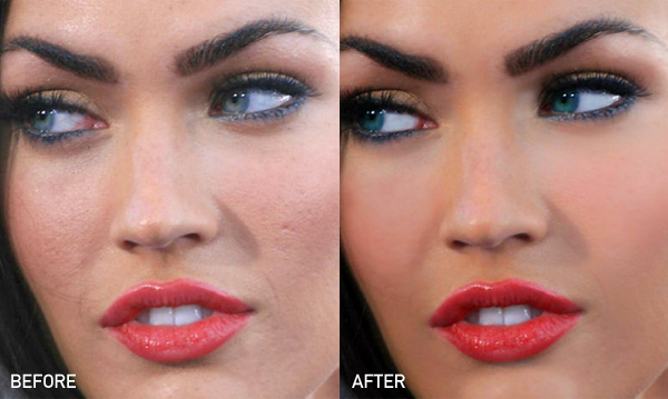 Megan Fox Before & After Photoshop
