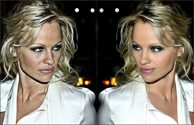 Pamela Anderson Before & After Photoshop