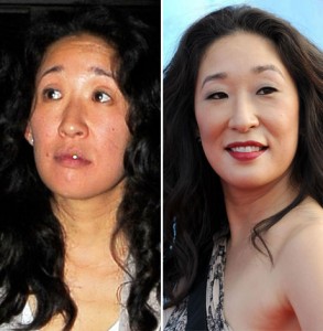 48 Photos Of Celebrities Without Makeup - Sandra Oh Without Makeup ...