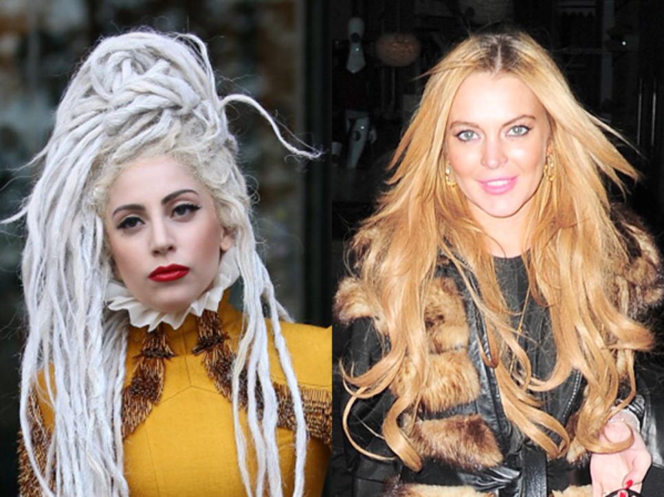 Linday Lohan and Lady Gaga