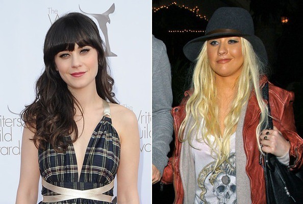 Zooey Deschanel and Christina Aguilera