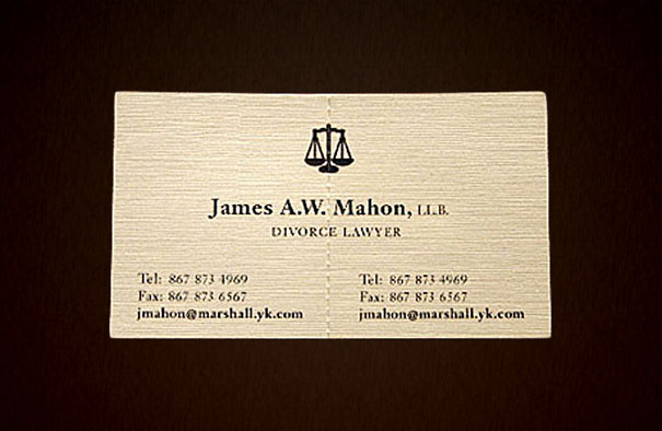 Divorce Lawyer's Tearable Business Card