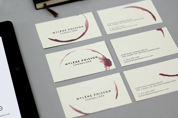 Sommelière Wineglass Business Cards