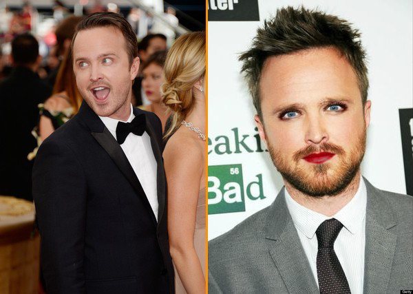 10 Hilarious Photos Of Male Celebrities Without Makeup - Aaron Paul Without ...