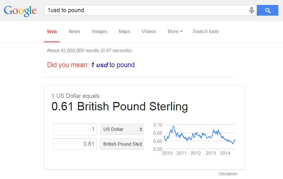 Google Currency Conversion