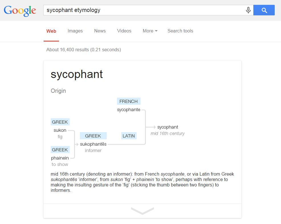 Google for Etymology
