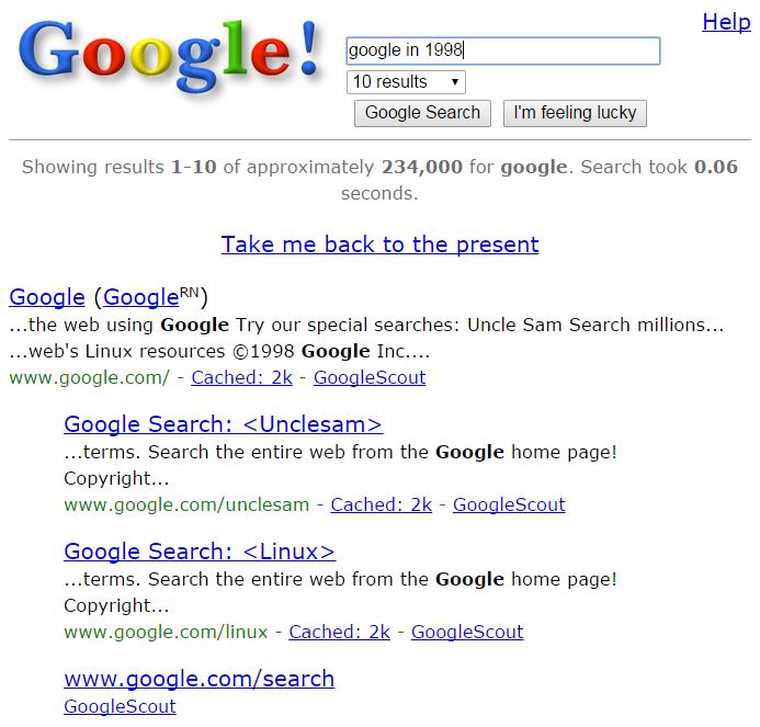 Google in 1998