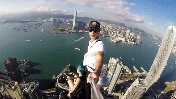 Hong Kong Skyscraper Rooftopping Selfie