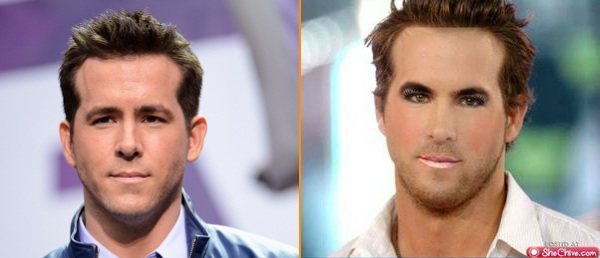 male celebs without makeup before and after