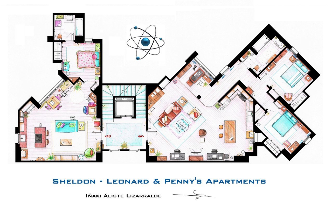 The Big Bang Theory Apartment Floor Plan.