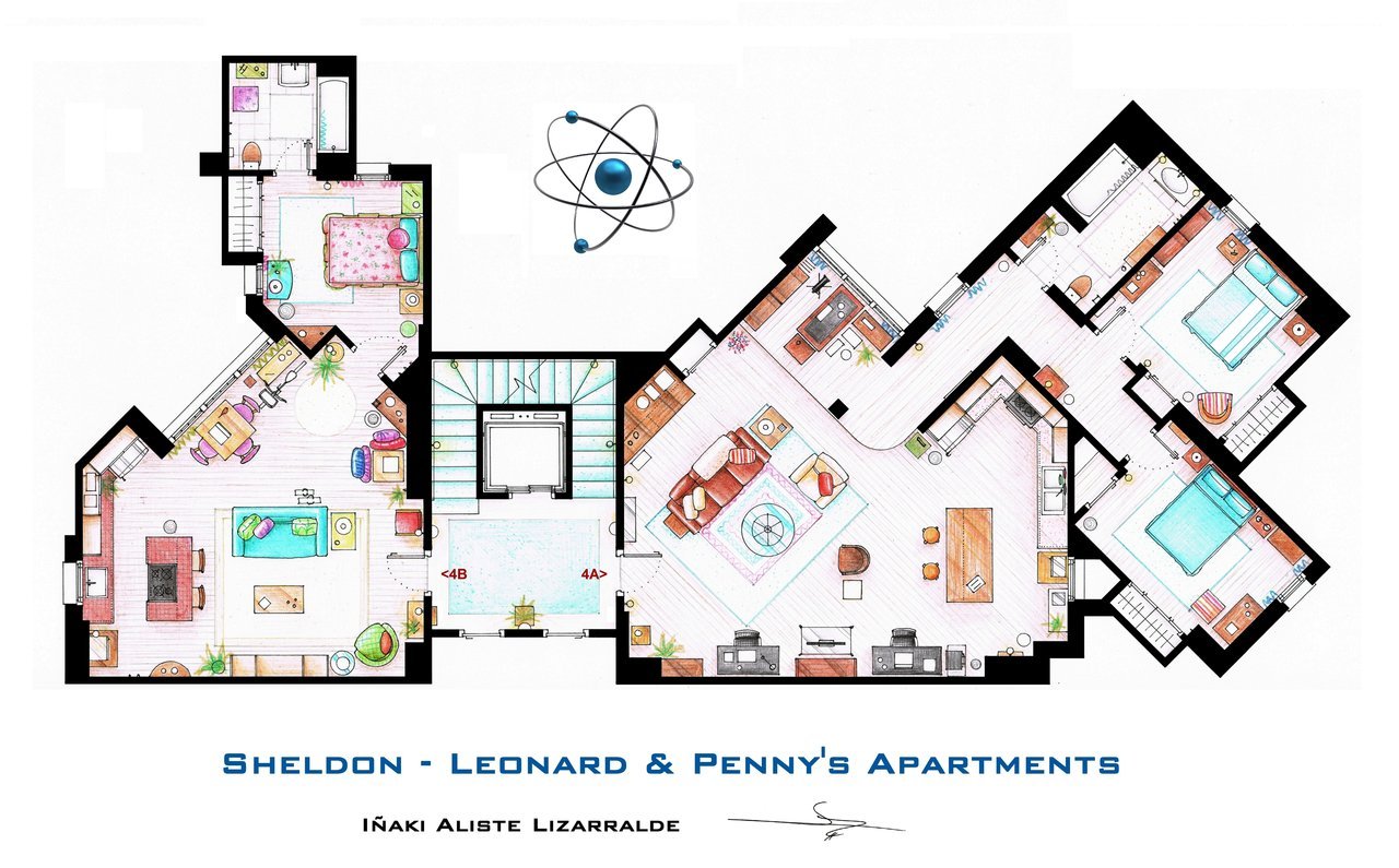 The Big Bang Theory Apartment Floor Plan