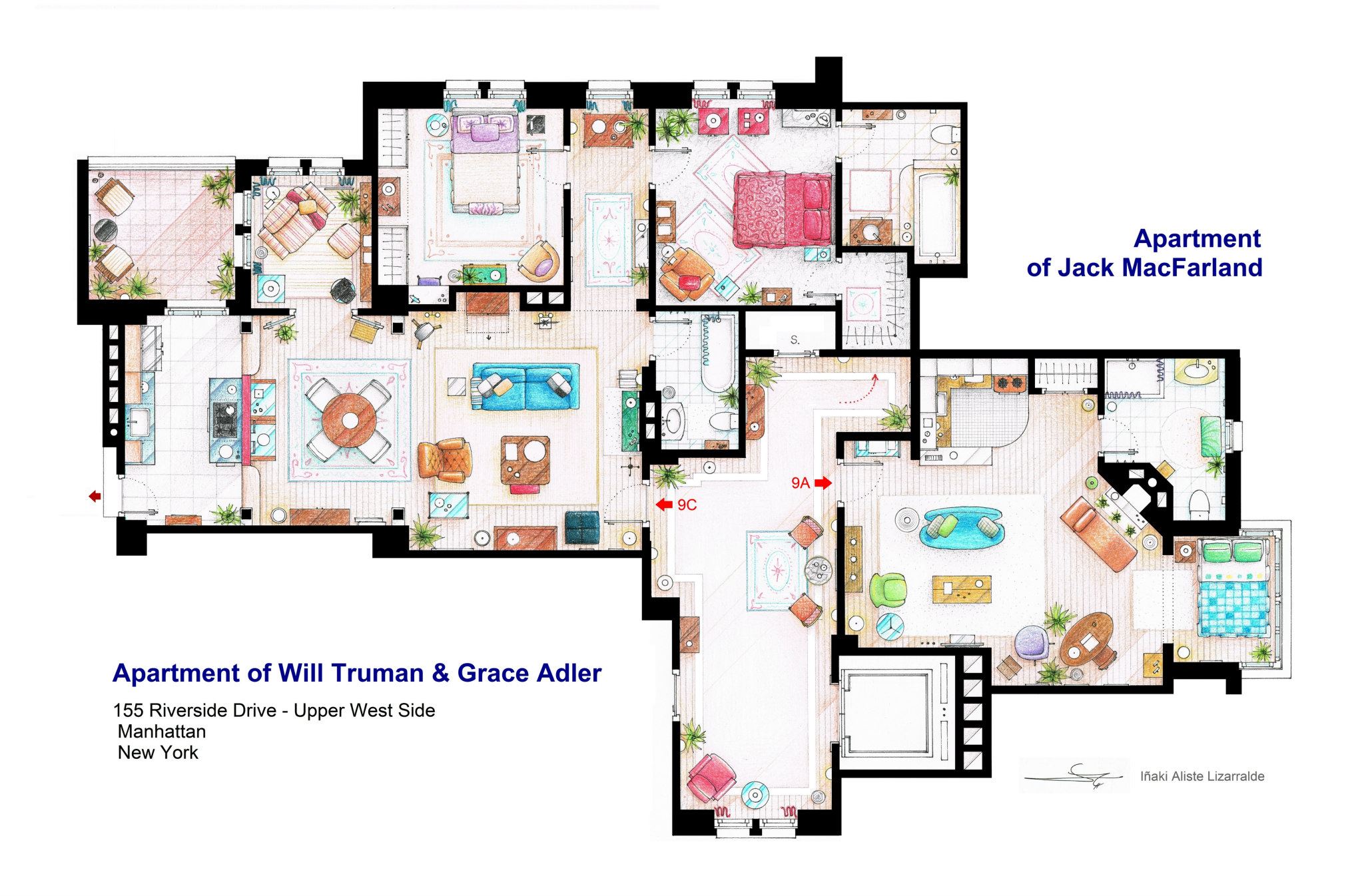 Will & Grace Apartment Floor Plan