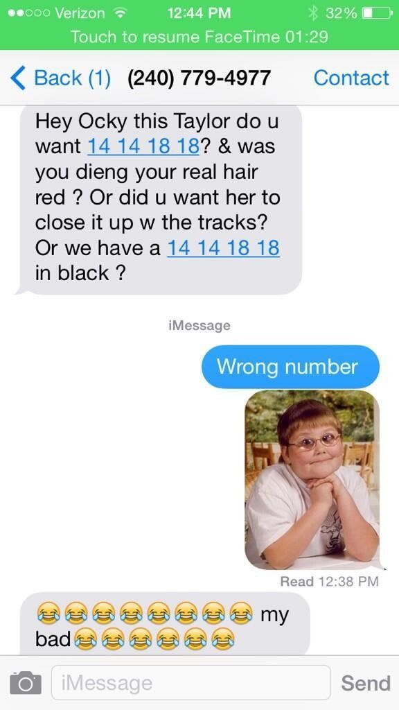 Wrong Number Texts (25)