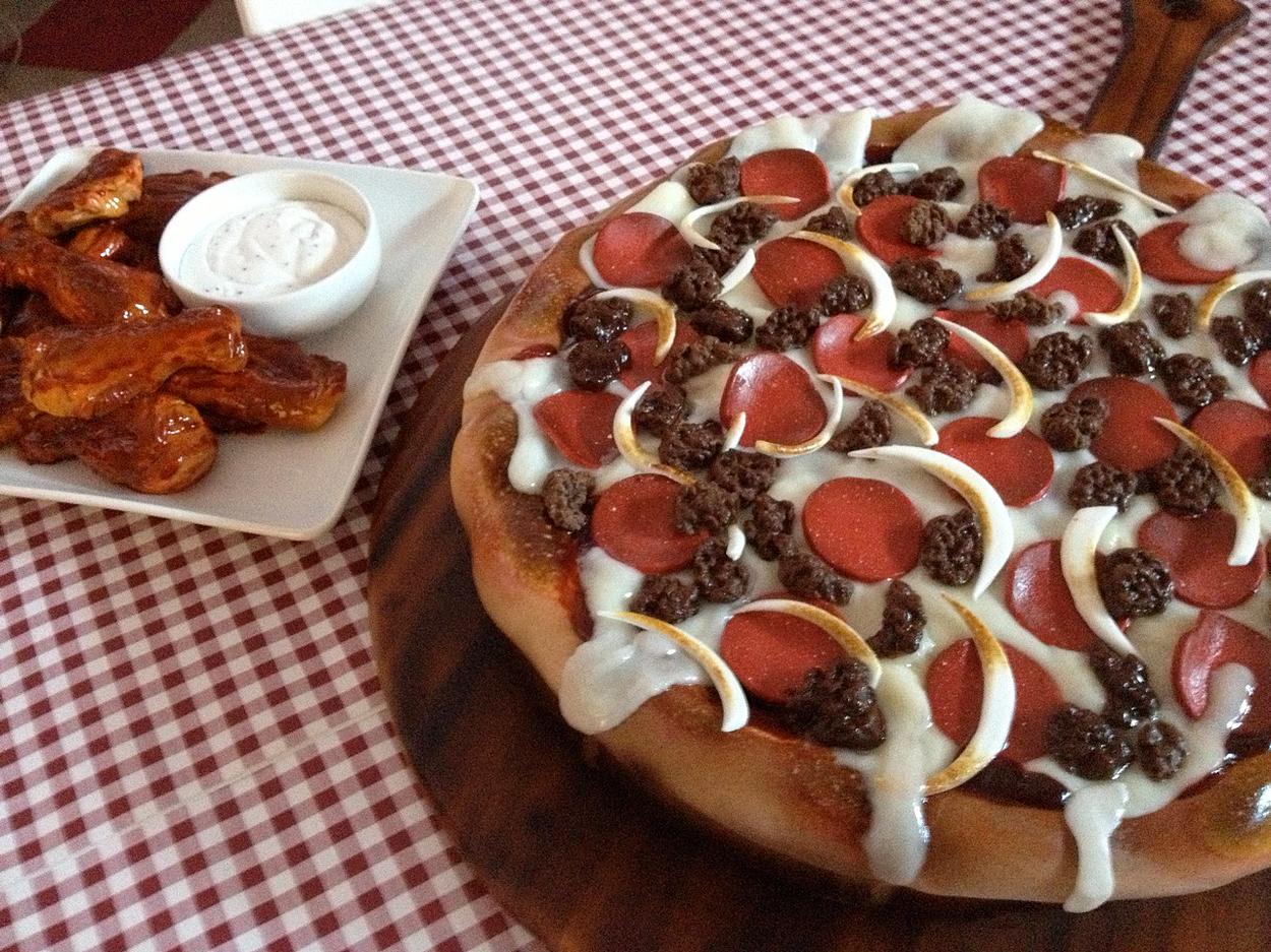 Pizza And Hot Wings Cake
