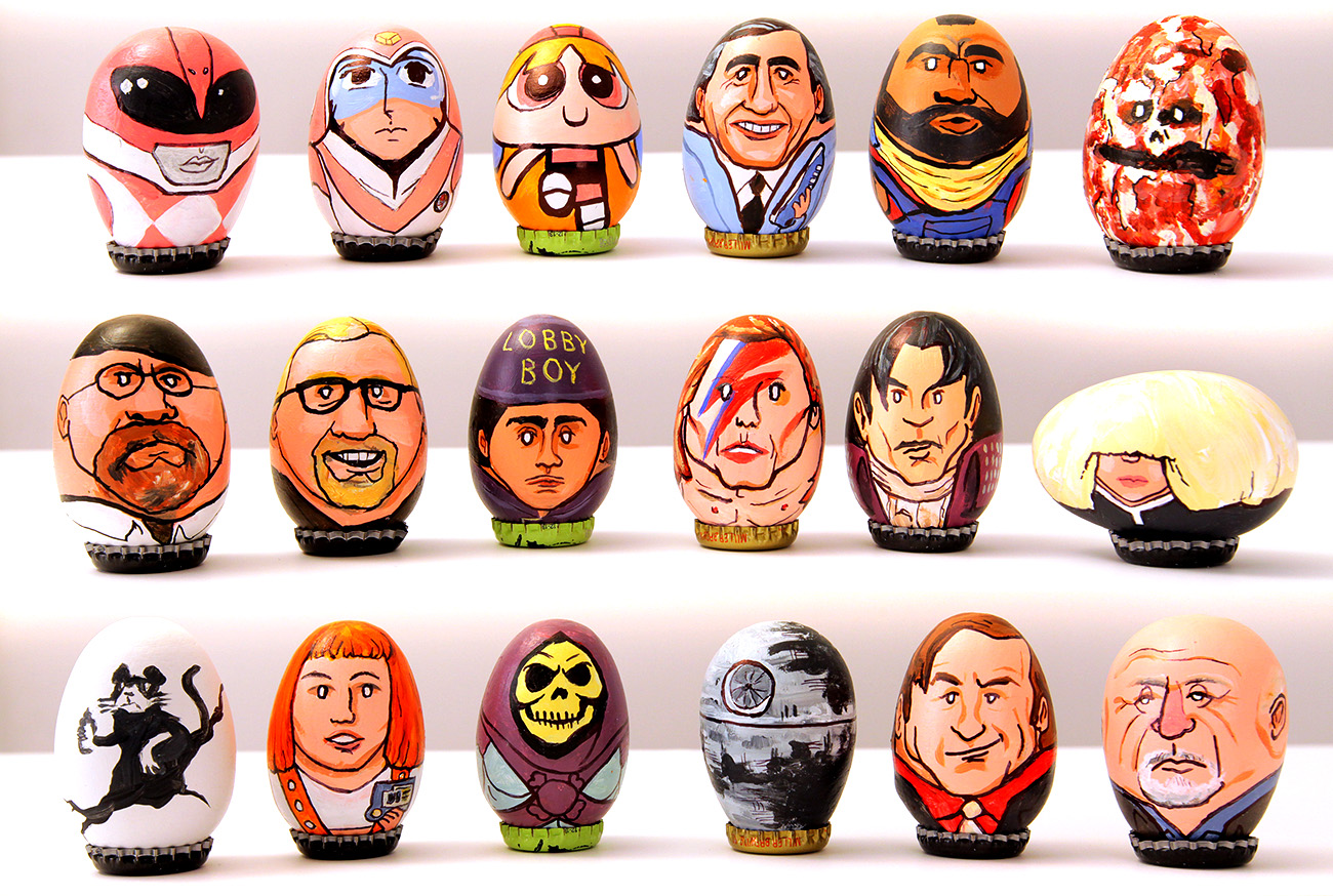 Пасхальные яйца с мультяшными персонажами