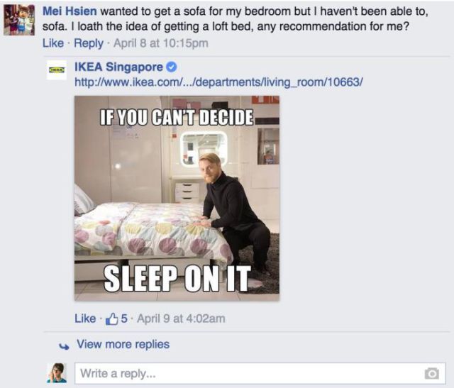 IKEA Facebook Reply 1